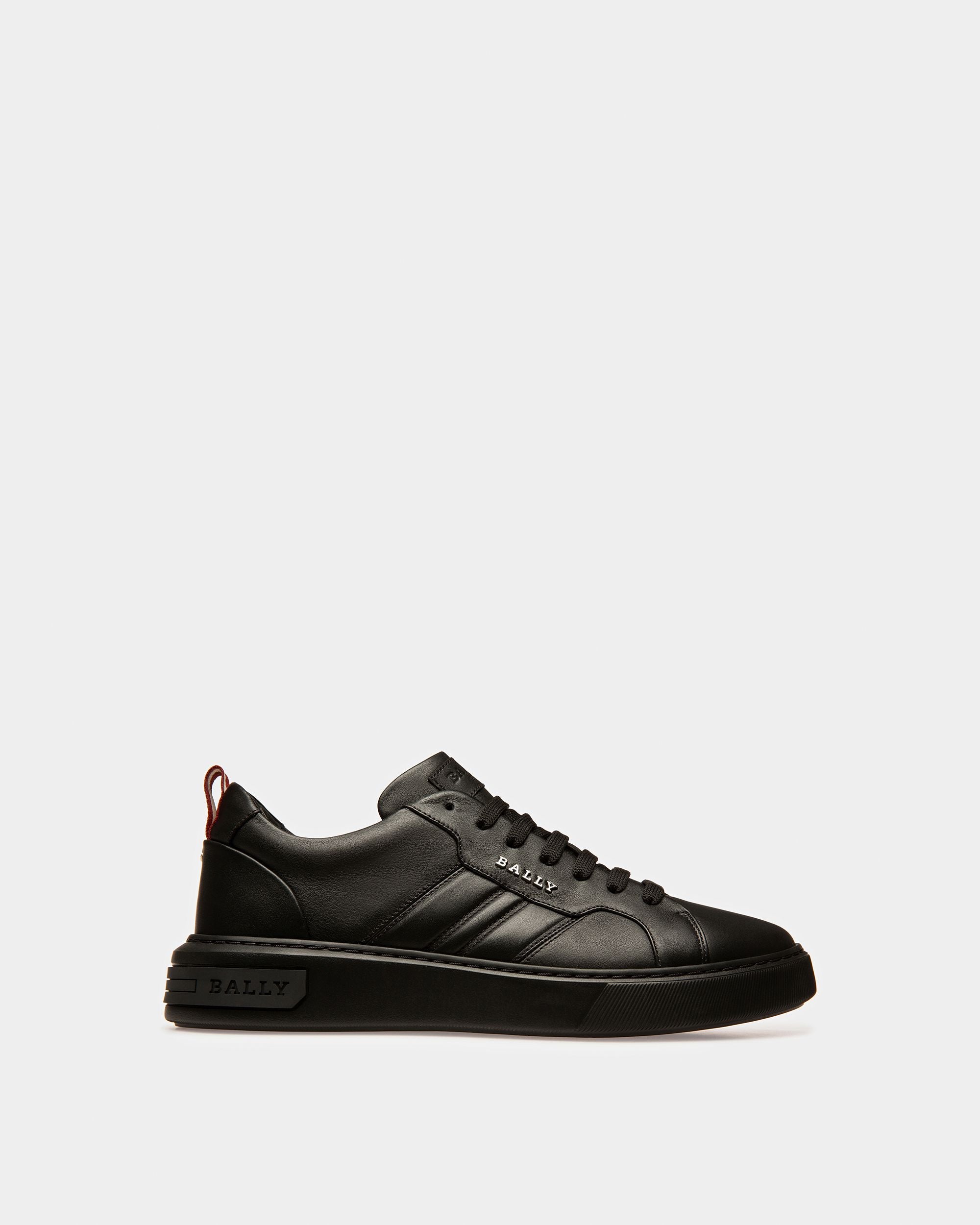 Bally Stripe Crocodile-embossed Leather Mid-top Sneakers in Black