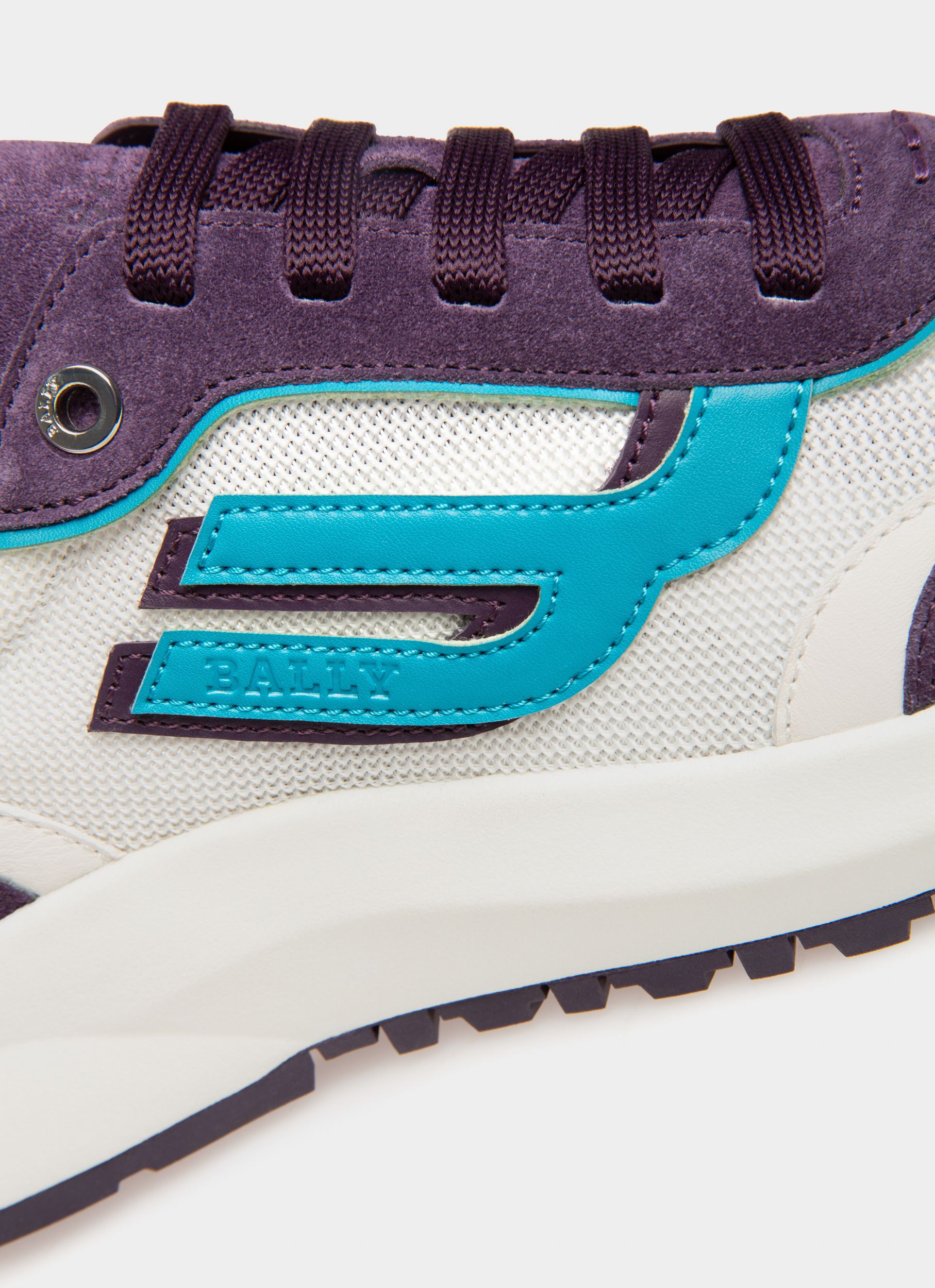 Men's Mesh & Sneakers In White & Purple | Bally