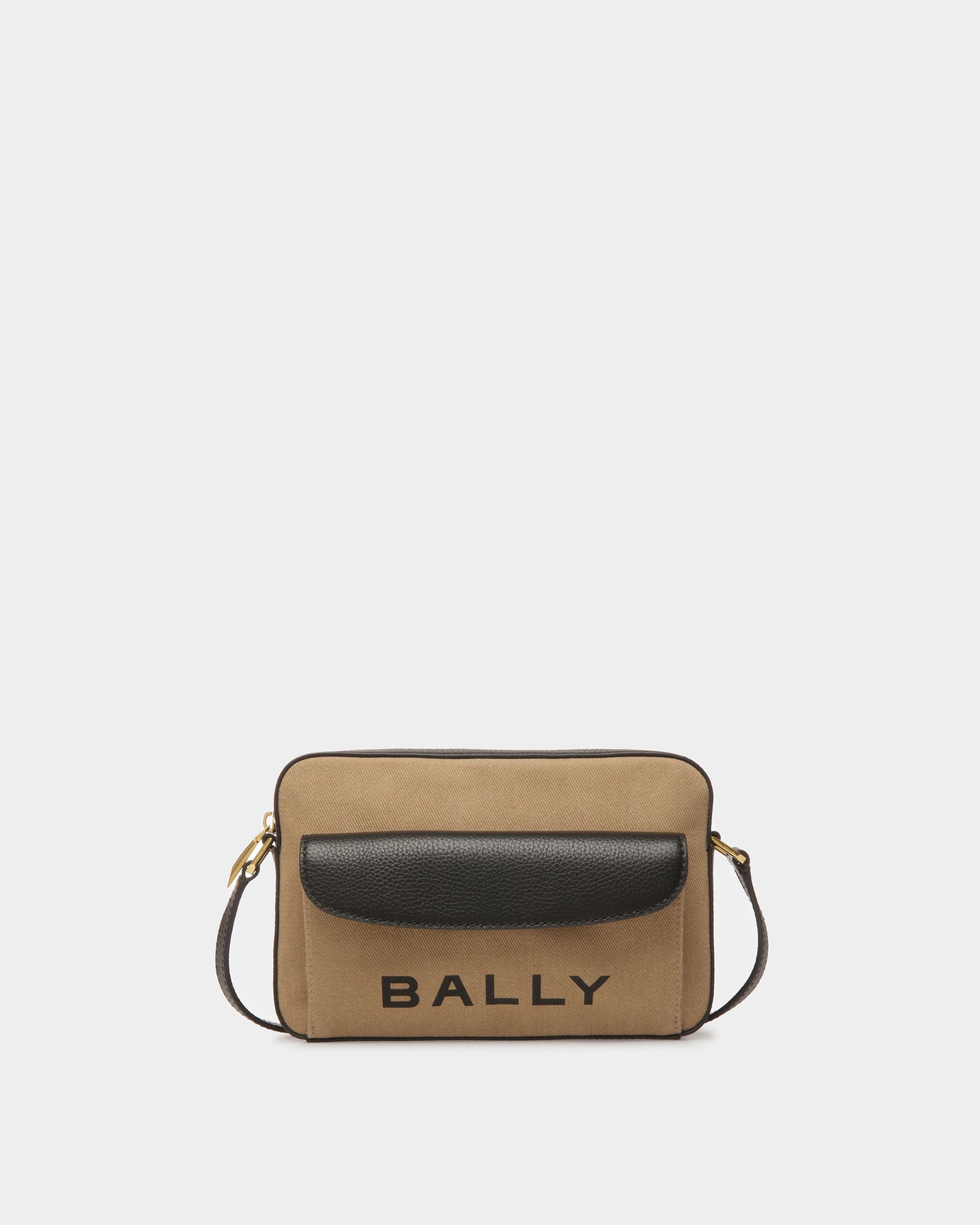 Bar Daniel | Women's Crossbody Bag | Sand And Black Fabric | Bally | Still Life Front