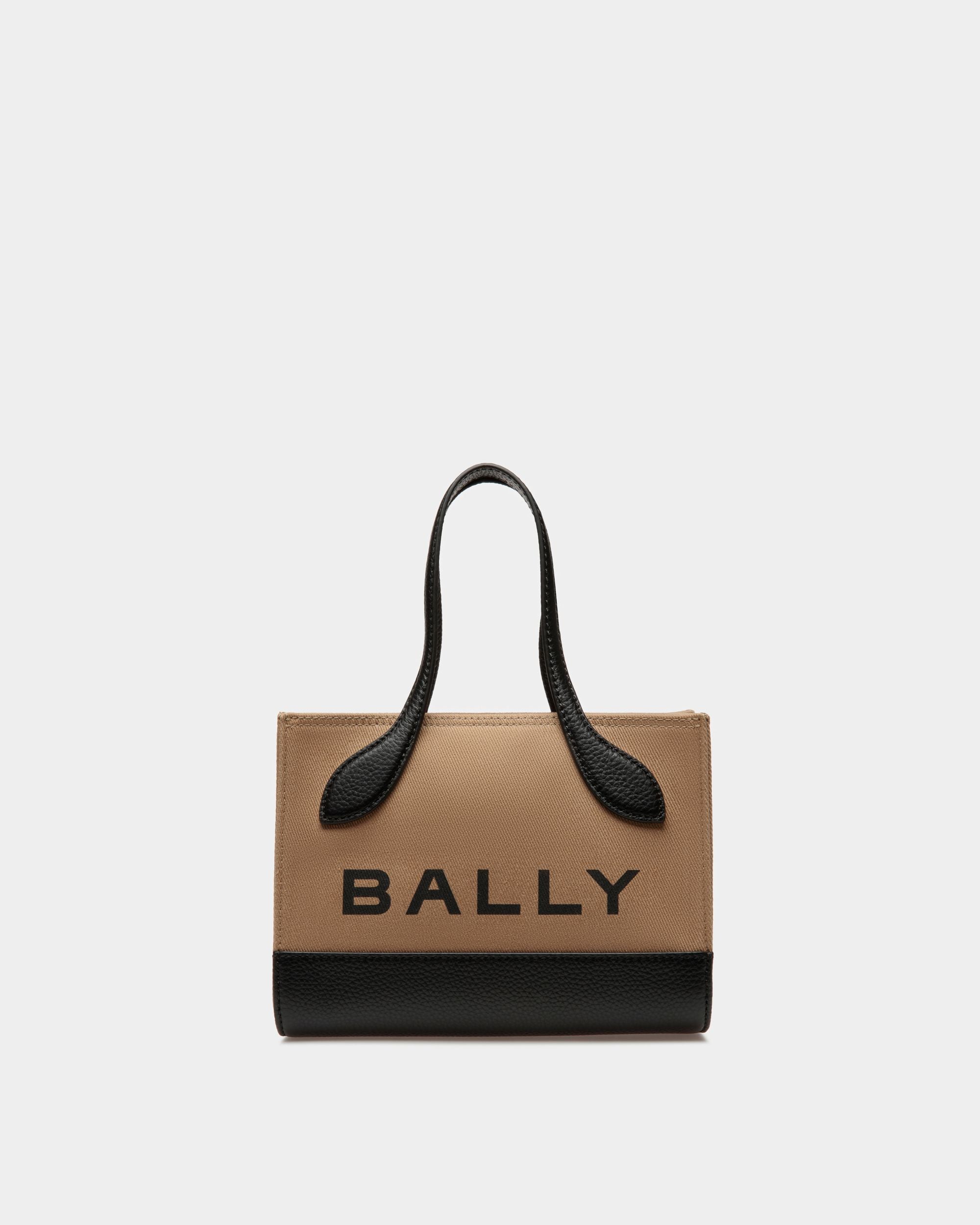 Bar Keep On Extra Small | Women's Minibag | Sand And Black Fabric | Bally | Still Life Front