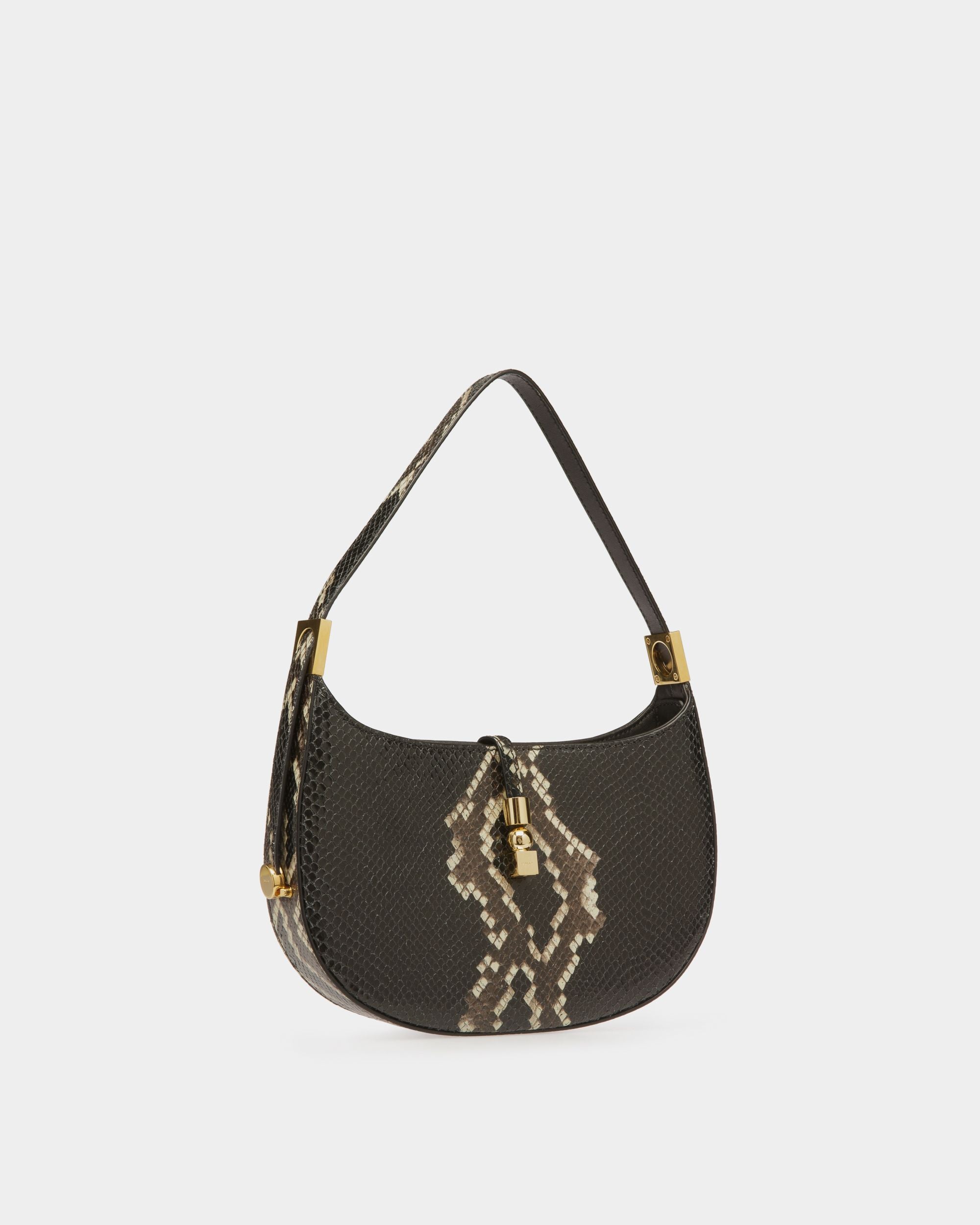 Jackie Mini Python Hobo Bag In Beige