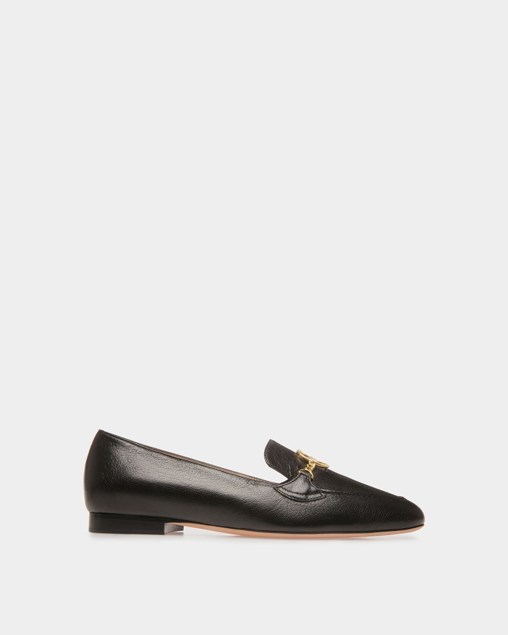 Obrien | Women's Flats | Black Leather | Bally | Still Life Side