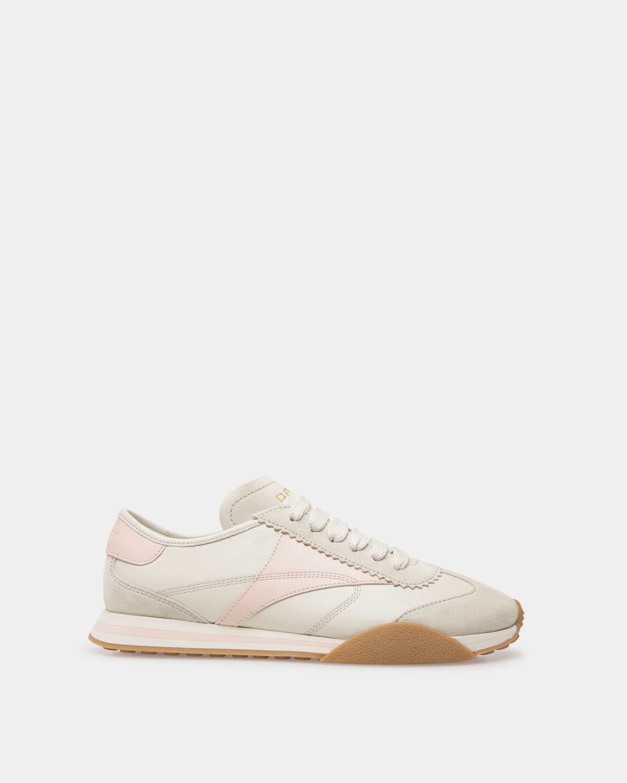 Sonney | Women's Sneakers | Dusty White And Rose Leather | Bally | Still Life Side