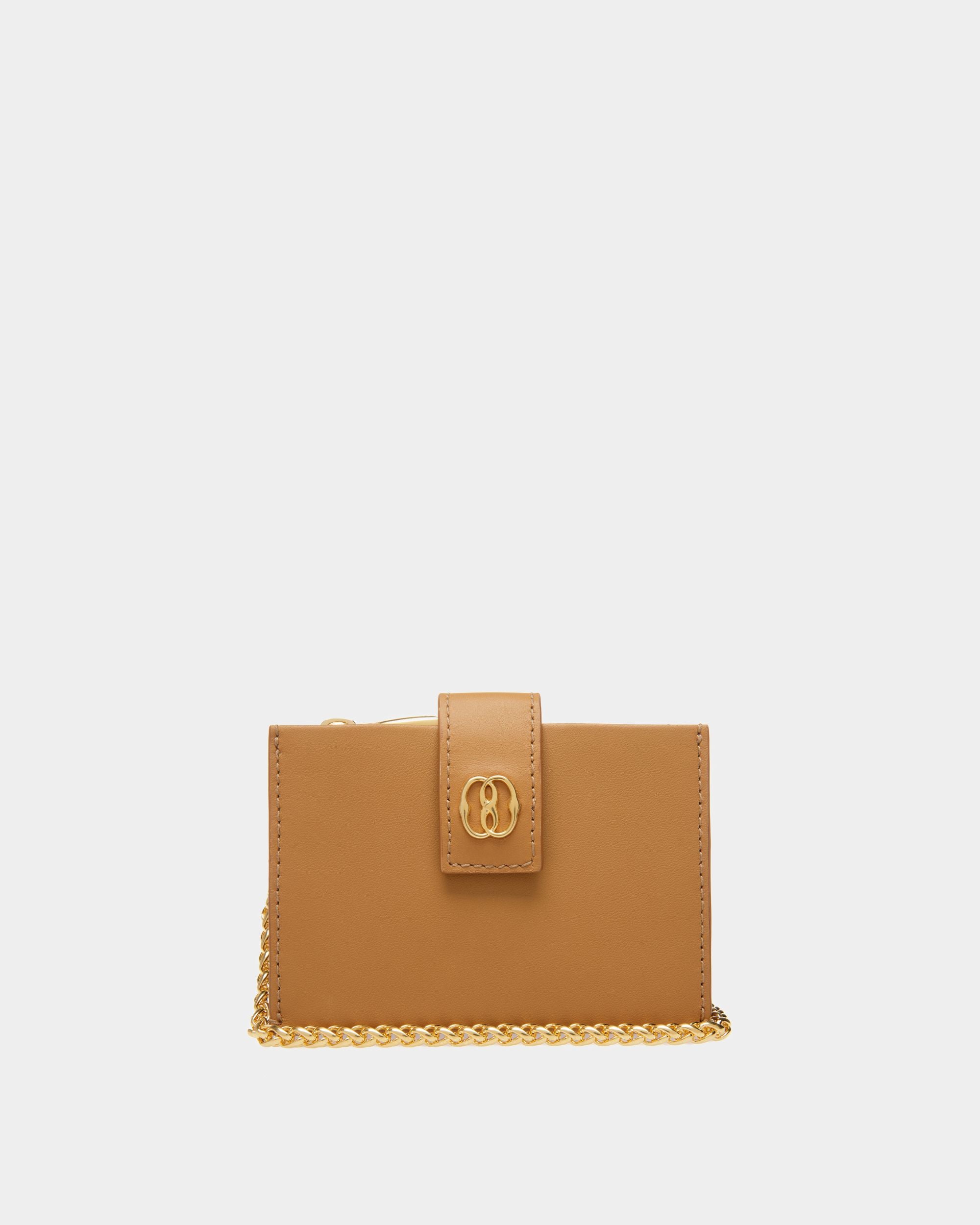 Emblem Card Holder | Women's Card Holder | Desert Leather | Bally | Still Life Front