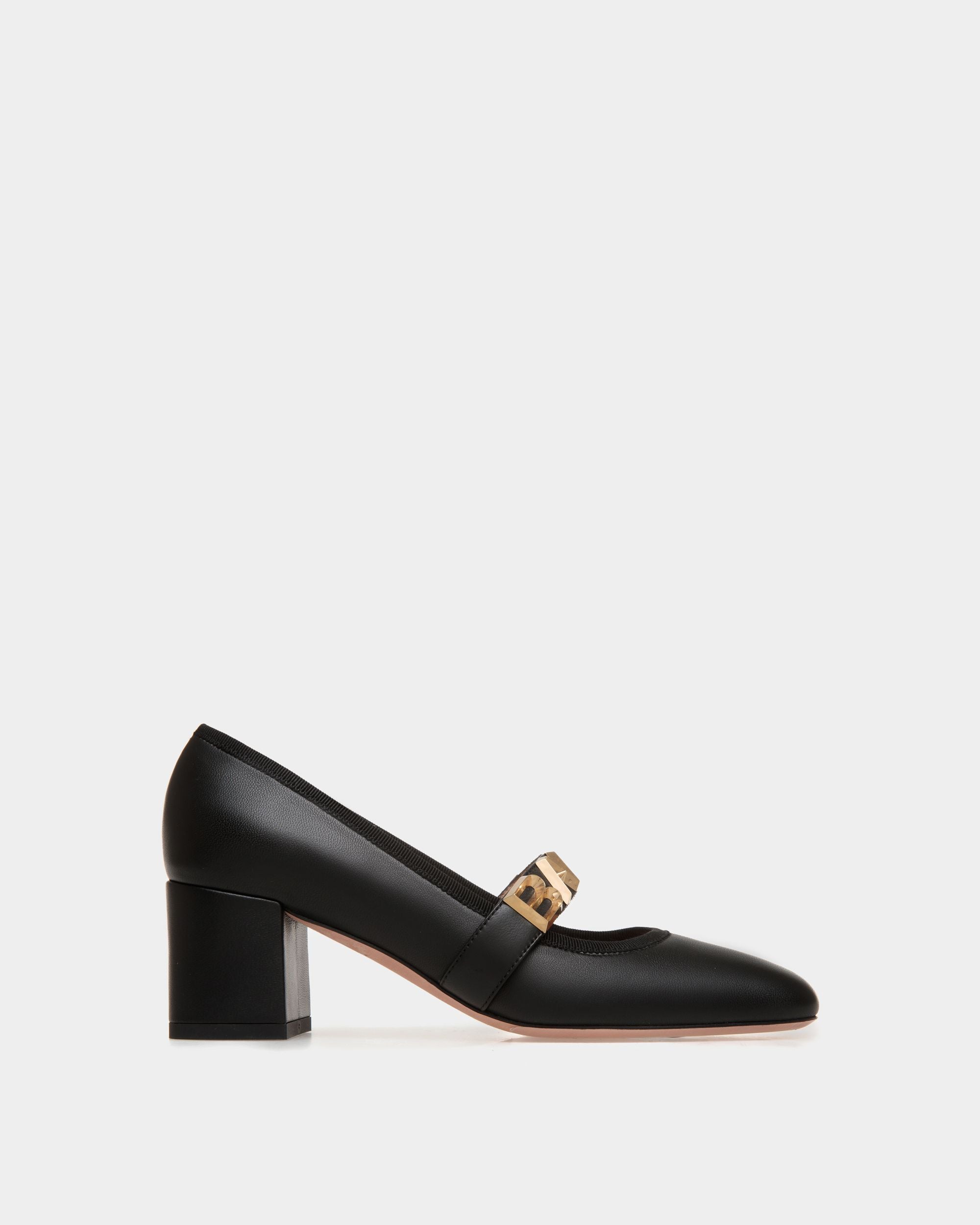 Bally Spell | Women's Pump in Black Leather | Bally | Still Life Side