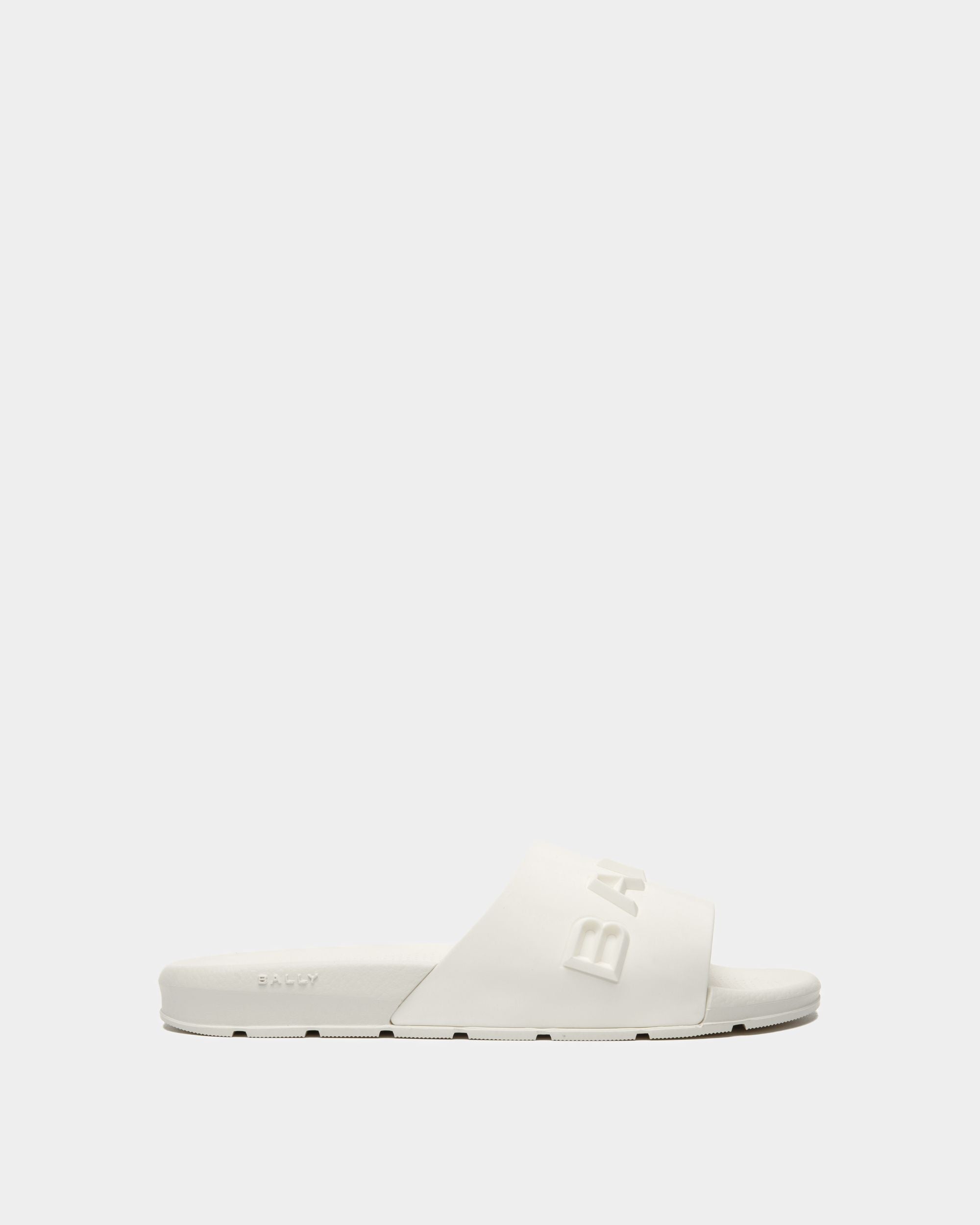 Seaside | Women's Slide in White Rubber | Bally | Still Life Side