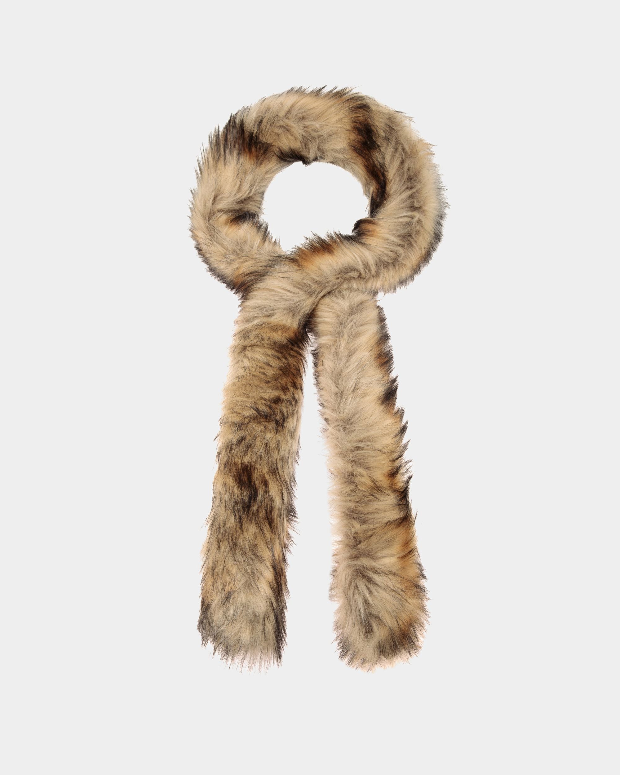 Women's Scarf in Neutral Faux Fur | Bally | Still Life Top