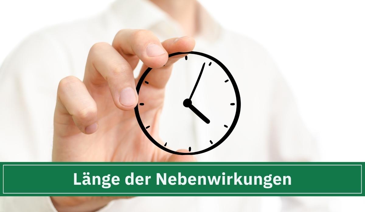 Ein Mensch der eine Uhr in die Hand hält und anzeigt, wie lange die Nebenwirkungen von Cortison dauert.