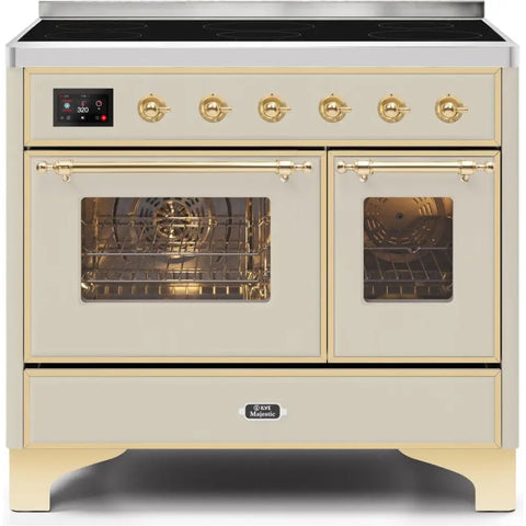 ILVE Majestic II 40 Inch Electric Freestanding Induction Range with Brass Trim
