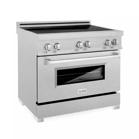 ZLINE 36" 4.6 cu. ft. Induction Range in DuraSnow with a 4 Element Stove and Electric Oven (RAINDS-36)