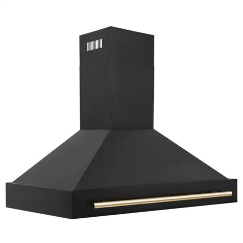 ZLINE 48 in. Autograph Edition Black Stainless Steel Range Hood with Accent Handle (BS655Z-48)