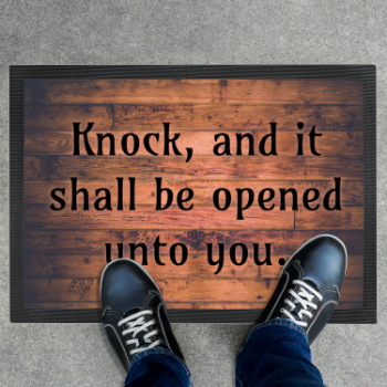 knock and it shall be opened unto you doormat