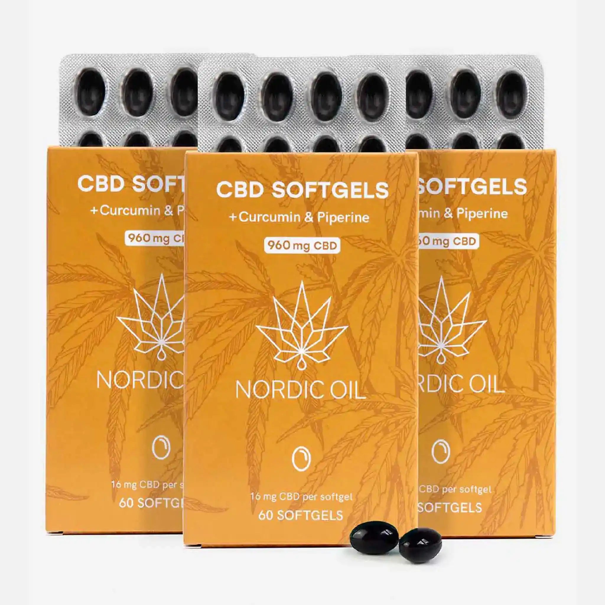 Se CBD Kapsler (960mg) med Curcumin hos Nordic Oil