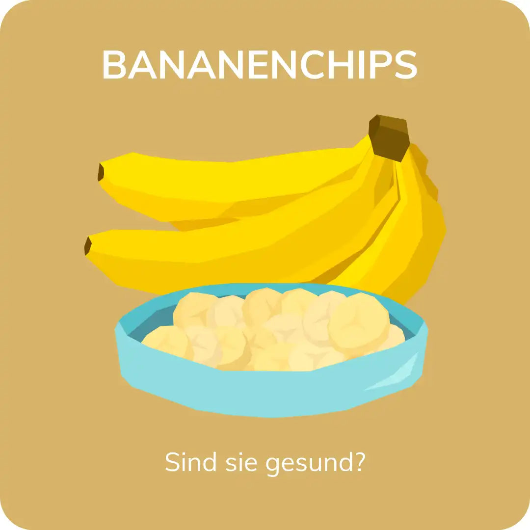 Illustration von Banane und Bananenchips