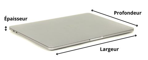 Spécifications des dimensions de l'ordinateur portable