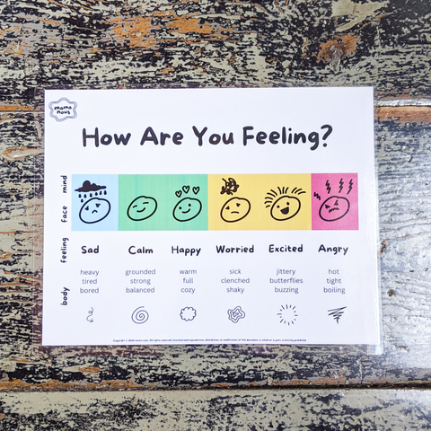 printable emotions chart zones of regulation