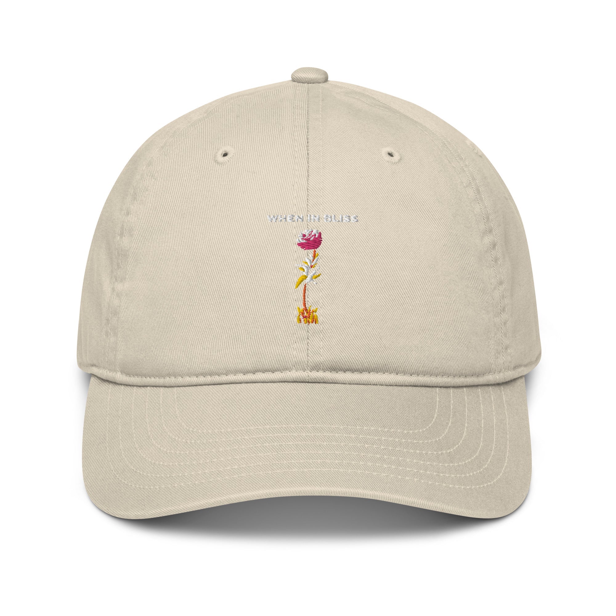 hat with rose embroidery