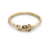 Delicate cluster style wedding band with champagne diamonds from Ruth Tomlinson