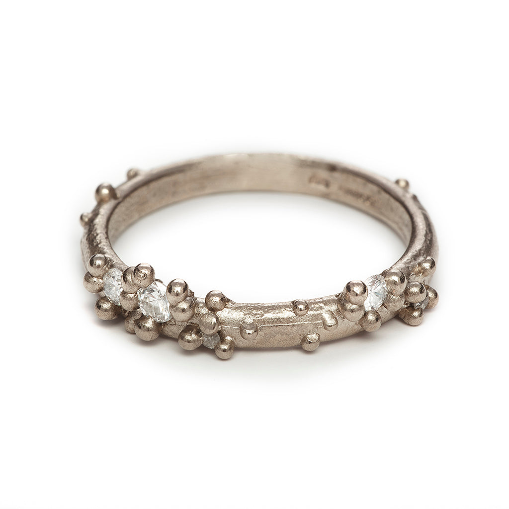 Unique Ladies Wedding Band with Diamonds from Ruth Tomlinson