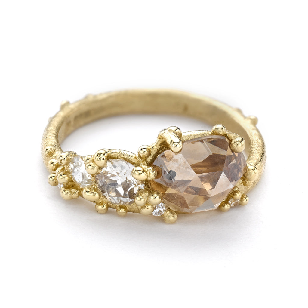 rose cut champagne diamond