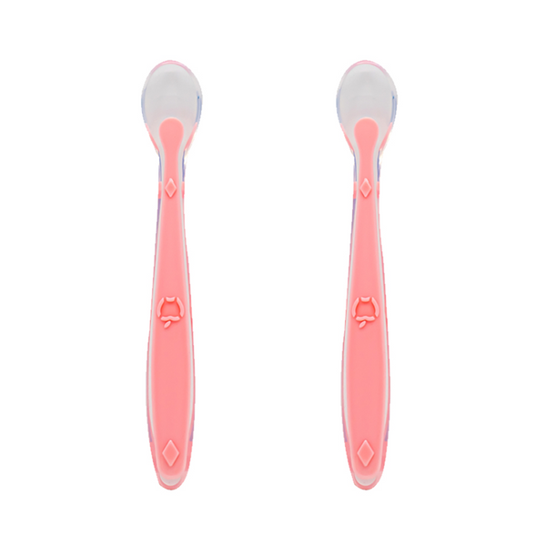 Munchkin Gentle Scoop Silicone Training Spoons, 2 Pack in Pink/Purple