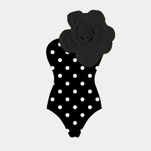 2024 New 3D Flower One Shoulder One Piece Swimsuit For Women Swimwear with Skirt Bathing Suit Monokini Beach Bodysuit Beach Wear - Outlets Forever