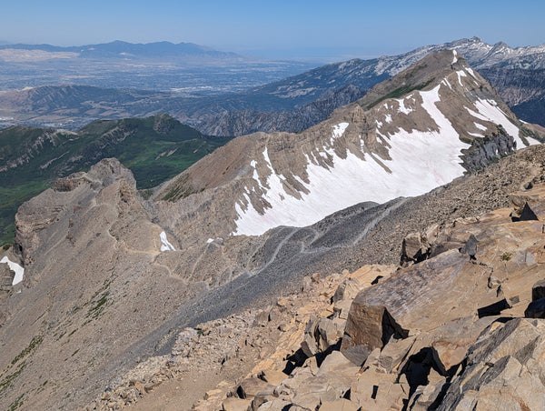 Mount Timpanogos ridgeline with snow