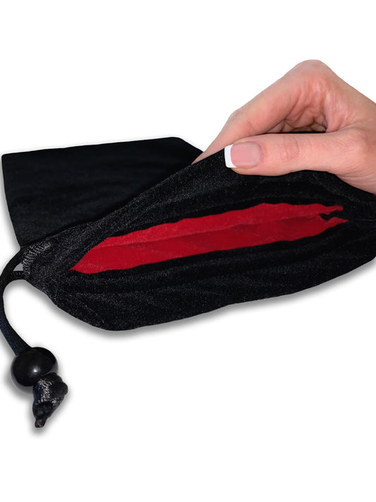 Bundle P (10-i40mm with Red Ring, 10-Velvet Medium Black Bags, 10