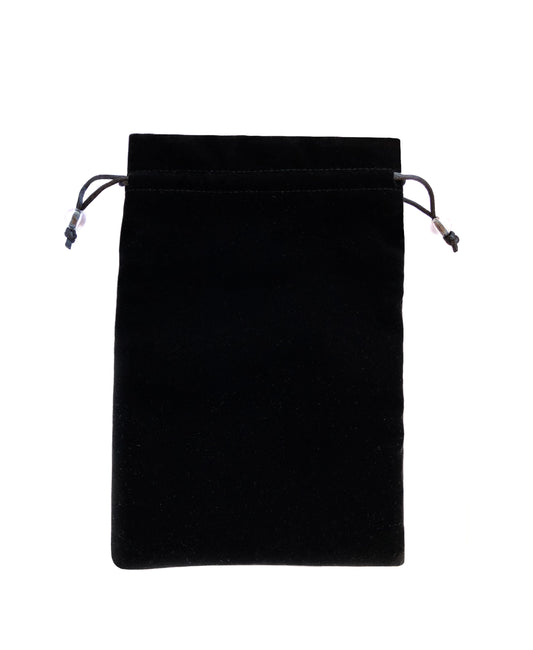 EFENDIZ Drawstring Pouch, Black Velvet Bag 7.3X10 inches, with 2  Compartments