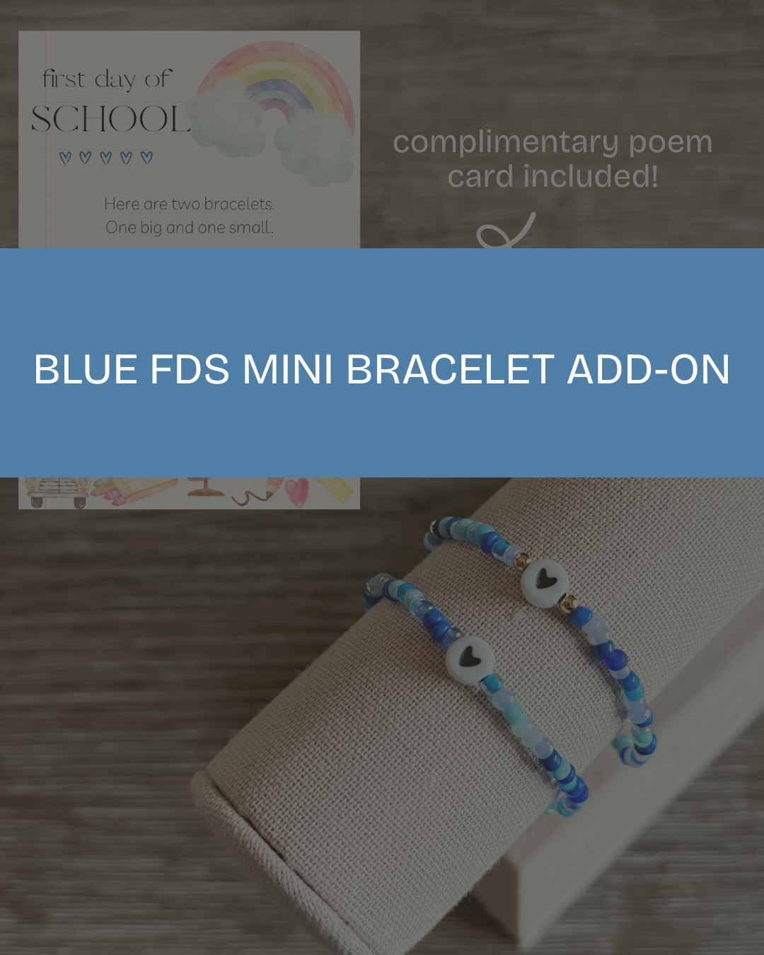 Blue First Day of School Mini Bracelet Add-On