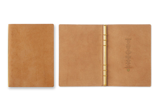 6 Ring Binder Address Book, Calf Leather, 5.5 by 3.75 Inches