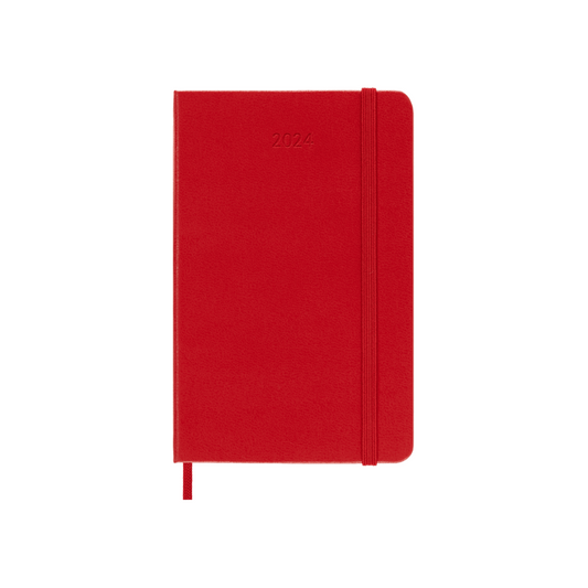 Moleskine 2024 Large Hardcover Classic Daily Planner - Scarlet Red