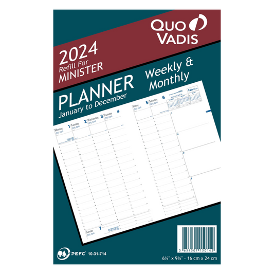 Quo Vadis 2024 Refill for Business Planner - Time Management Appointment Organizer