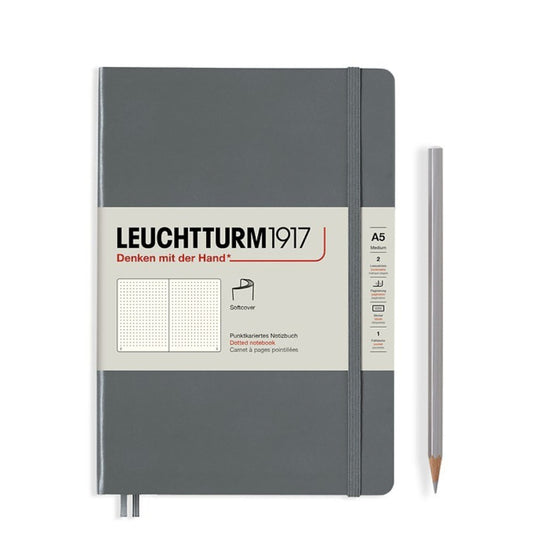 Leuchtturm1917 A5 Medium Softcover Notebook Anthracite Plain