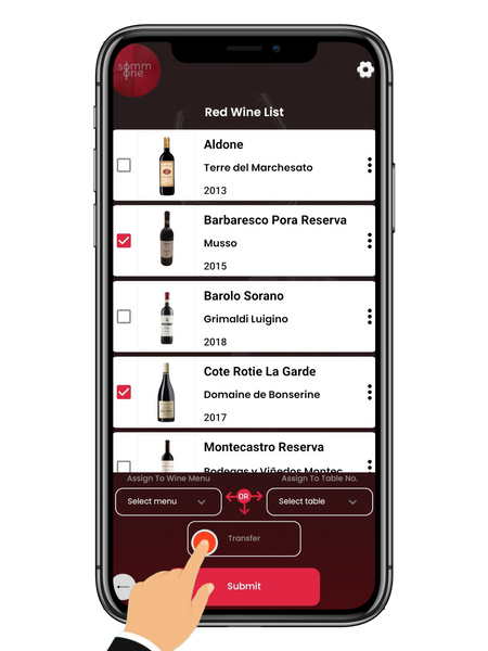 Wine app for sommeliers