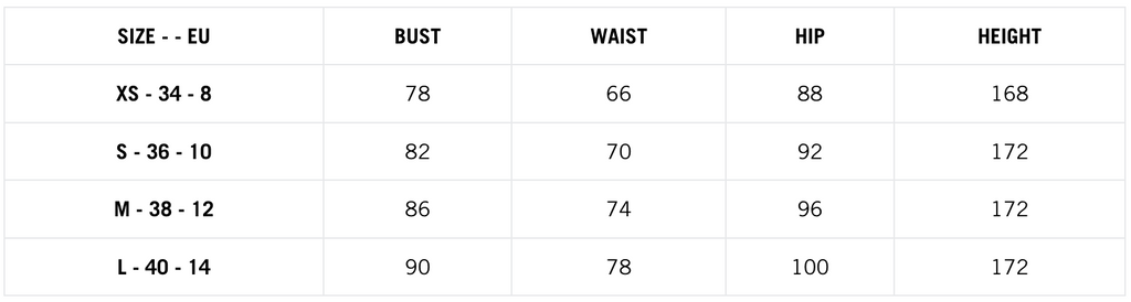 women's size chart