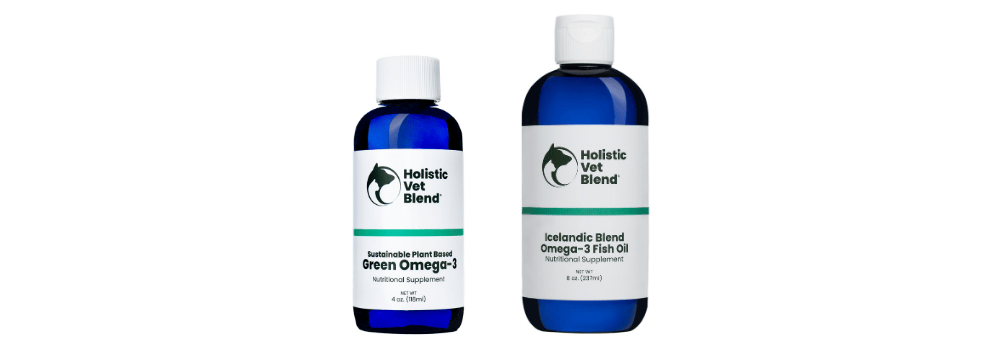 Holistic Vet Blend Green Omega-3 and Icelandic Blend Omega-3 Fish Oil in white background