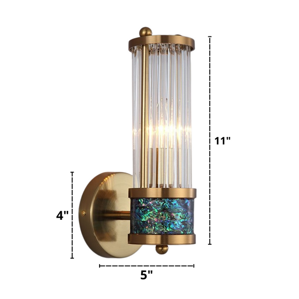 One Bulb Size Glass Crystal Wall Sconce Dimensions