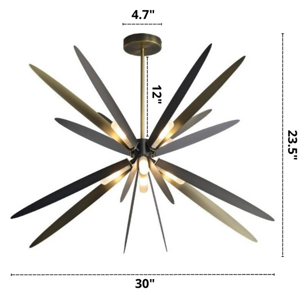 Atom Modern Chandelier Dimensions