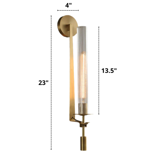 Sarika Fluted Glass Wall Sconce Dimensions