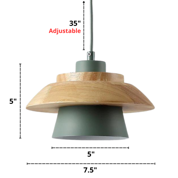Nordic wood pendant light dimensions