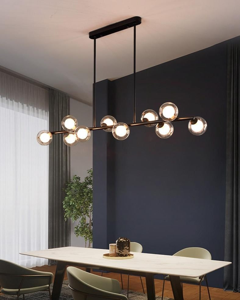 horizontal light fixture dining room