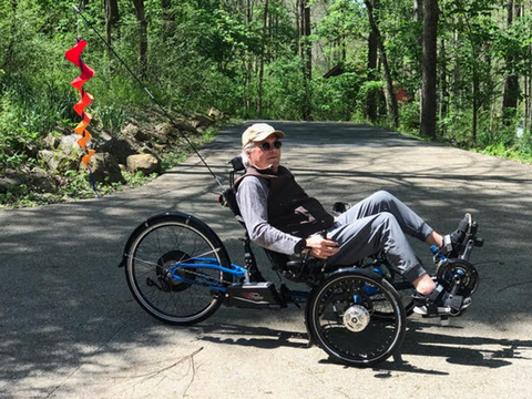 James Giles Riding a Trike with Falco eDrive System