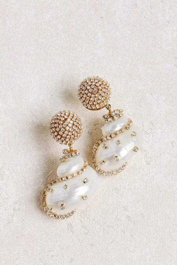 Rhinestone Wrapped White Shells