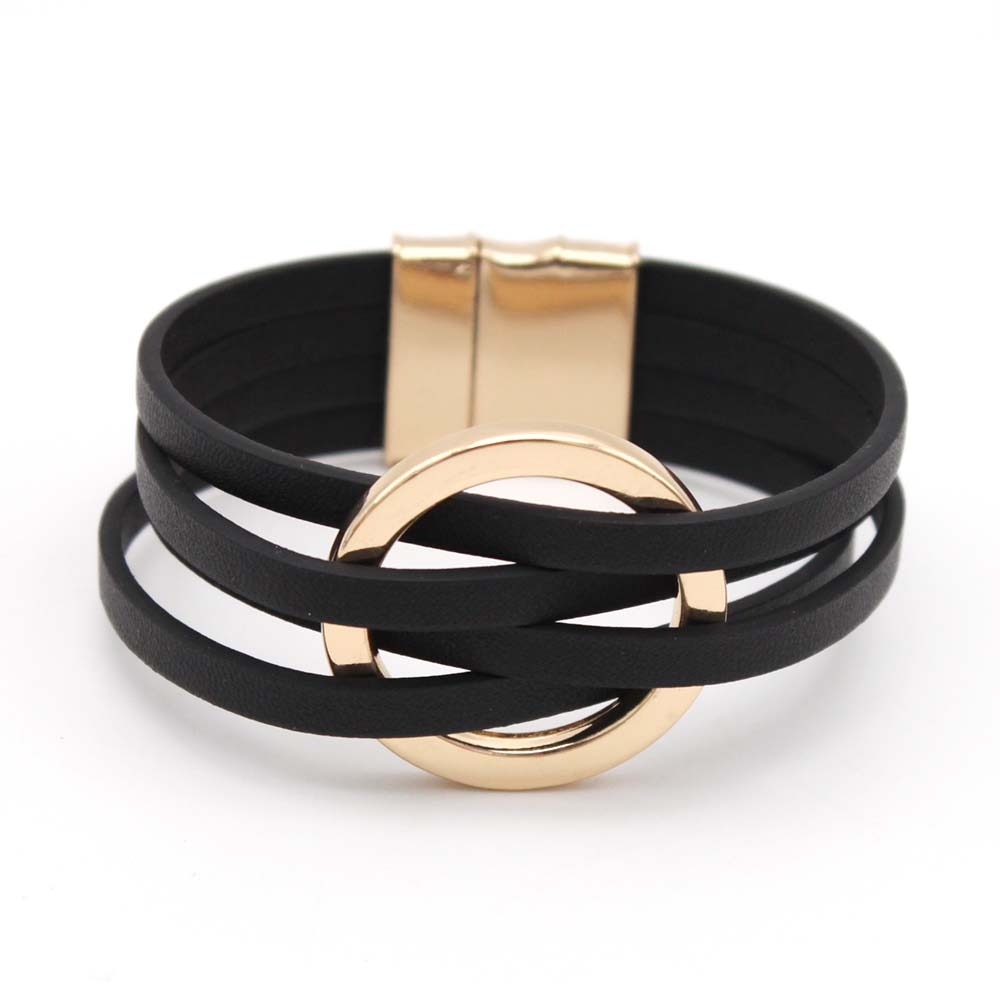 Amorcome Fashion Braided Leather Wrap Bracelets Bangles Multilayer Resin  Stone Hollow Heart Charm Bracelets Women Gift Pulseira