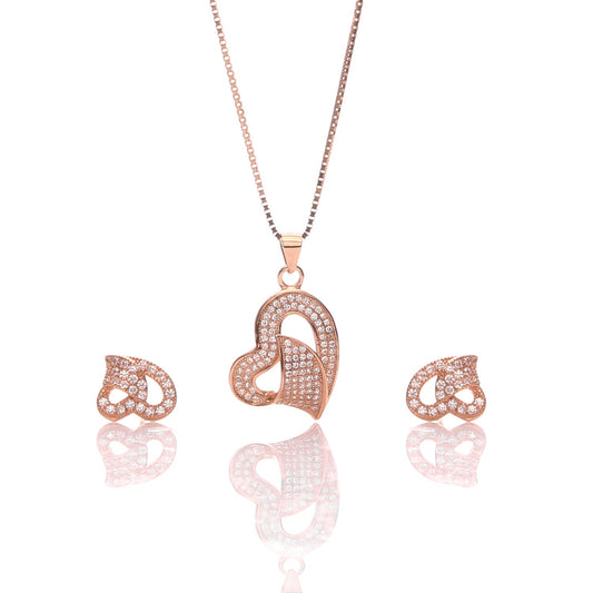 Sparkling Freehand Heart Necklace and Earrings Gift Set | Pandora UK
