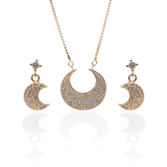 Moon Pendant - Solid Gold Moonstine Crescent Moon Pendant – Carrie Elizabeth