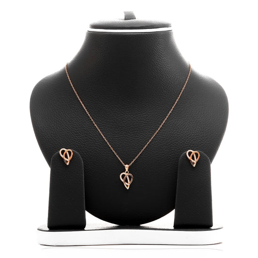 Infinite Love Pendant Necklace and Earrings Set - ARJW1023RG – ARCADIO