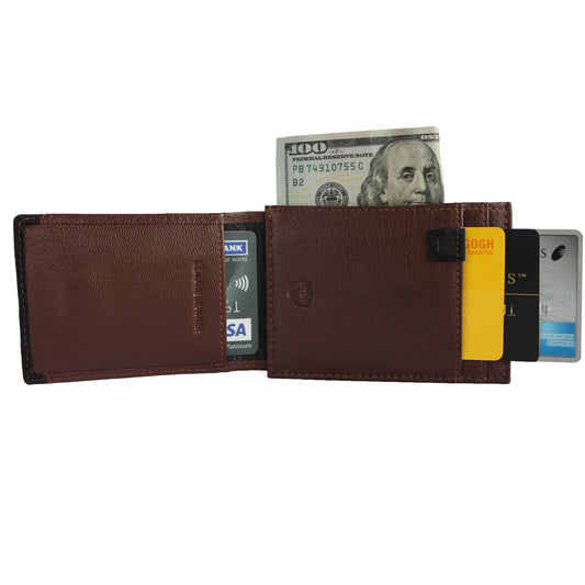 AUNER LEATHER Card Holder, Slim RFID Blocking Quilted Leather