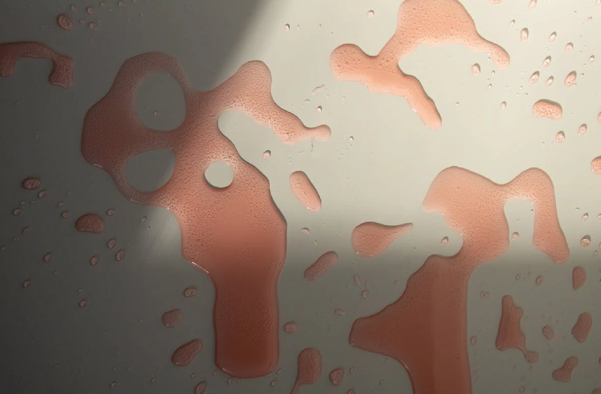 beverage spilled in close-up shot